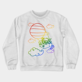 Hot Air Balloon Rats (Rainbow Version) Crewneck Sweatshirt